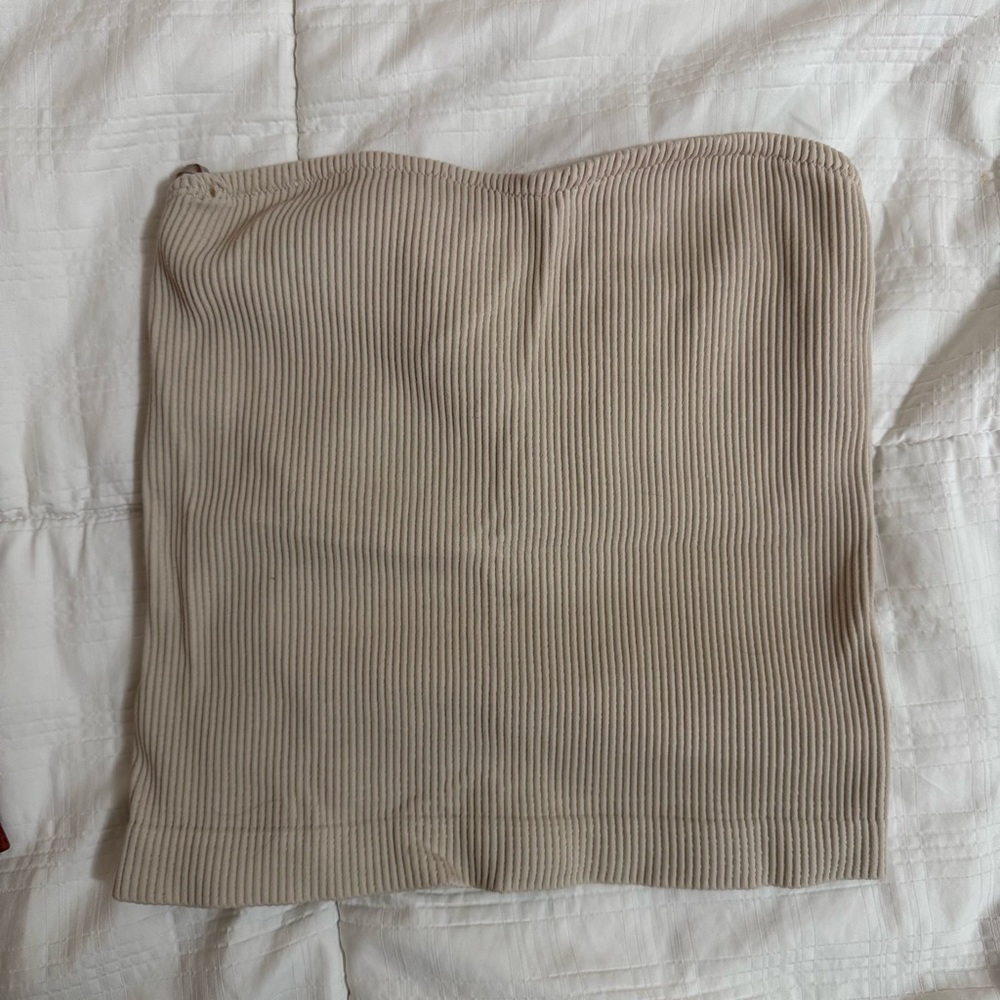 Ribbed Tan Tube Top